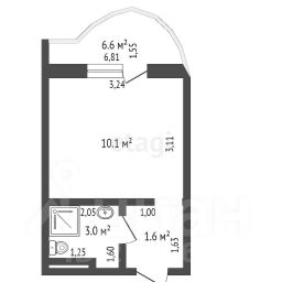 студия, 19 м², этаж 3