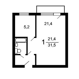 1-комн.кв., 33 м², этаж 9