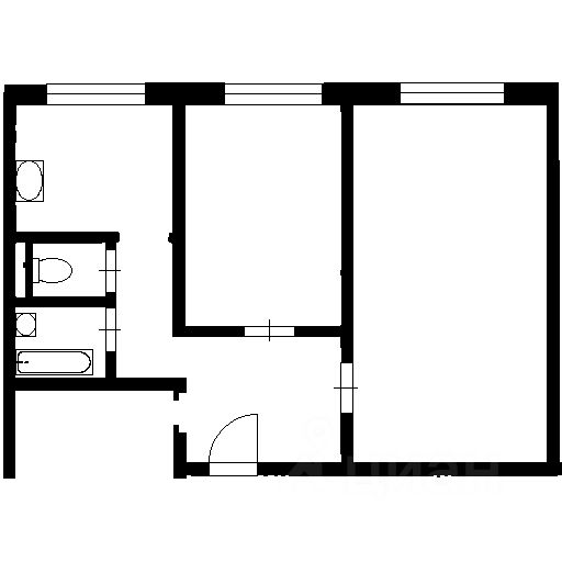 Планировка этой квартиры по данным Циан