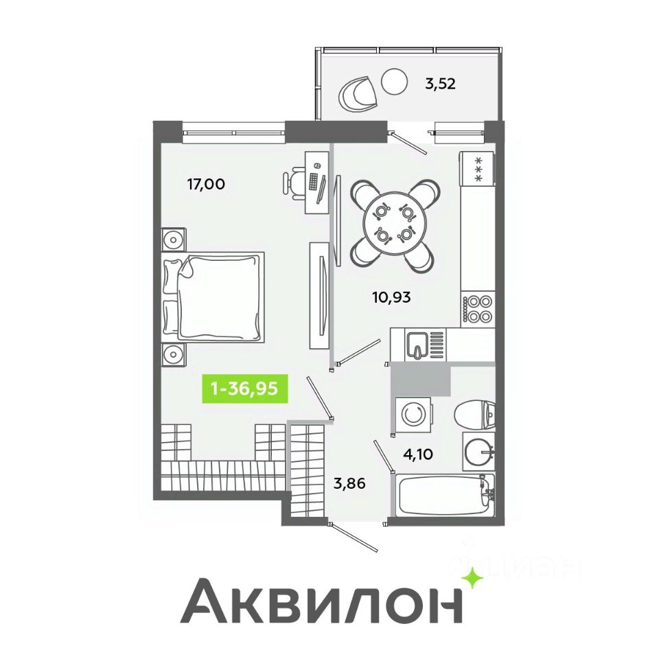 Купить 1-комнатную квартиру в поселке Янино-1 Всеволожского района, продажа  однокомнатных квартир во вторичке и первичке на Циан. Найдено 1 118  объявлений