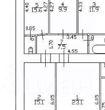 комната 87/23 м², этаж 4