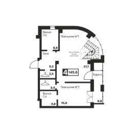 3-комн.апарт., 150 м², этаж 26