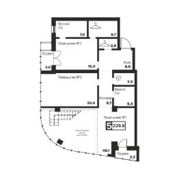 4-комн.апарт., 234 м², этаж 26