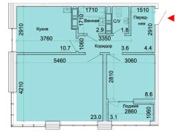 2-комн.кв., 59 м², этаж 5