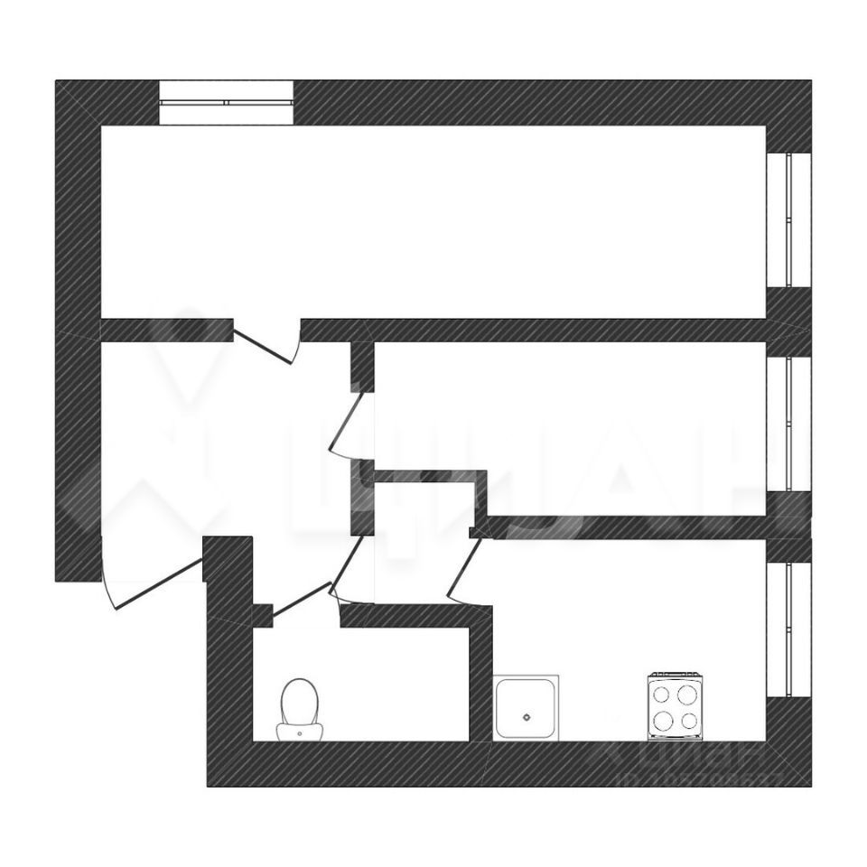 Планировка этой квартиры по данным Циан