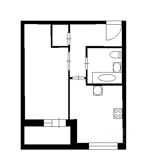Планировка этой квартиры по данным Циан