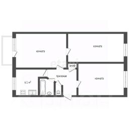 3-комн.кв., 60 м², этаж 3