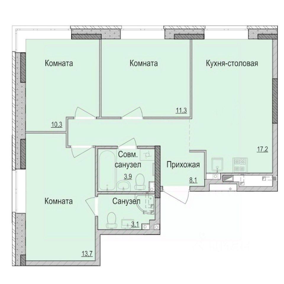 Купить 3-комнатную квартиру рядом со школой на улице Камбарская в городе  Ижевск. Найдено 4 объявления.