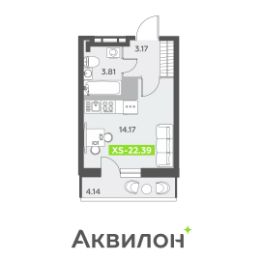 студия, 22 м², этаж 12