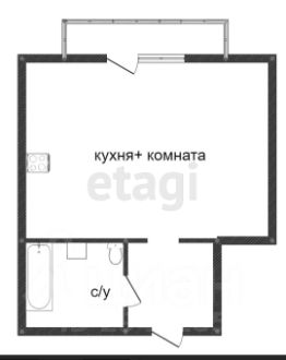 студия, 26 м², этаж 1