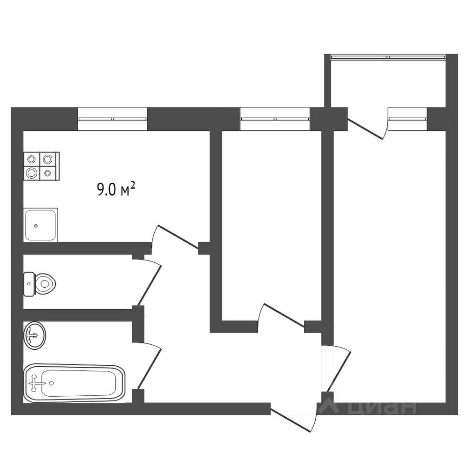 Купить двухкомнатную квартиру 53,3м² 11, Шарыпово, Красноярский край, 6-й  микрорайон - база ЦИАН, объявление 295086105