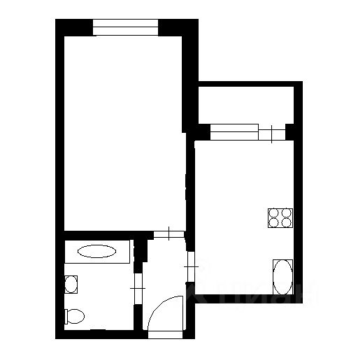 Планировка этой квартиры по данным Циан