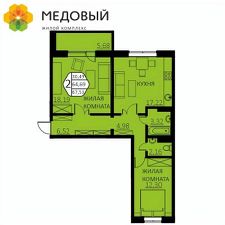 2-комн.кв., 68 м², этаж 11