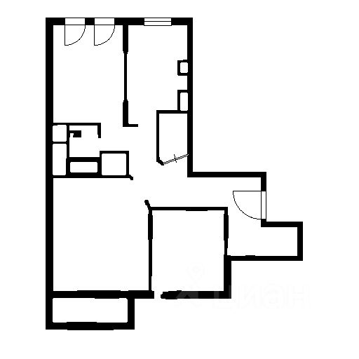 Планировка этой квартиры по данным Циан