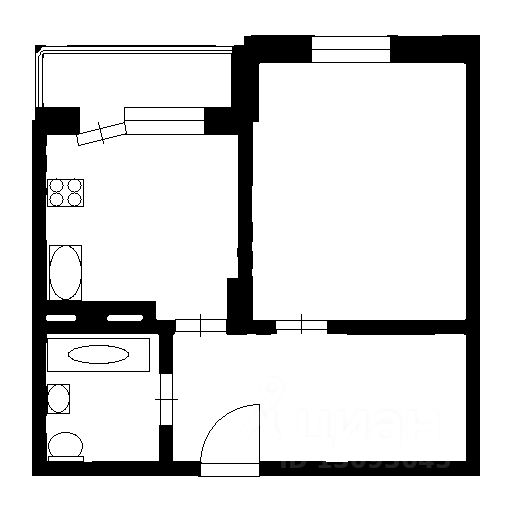 Планировка этой квартиры по данным Циан