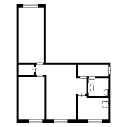 3-комн.кв., 58 м², этаж 1