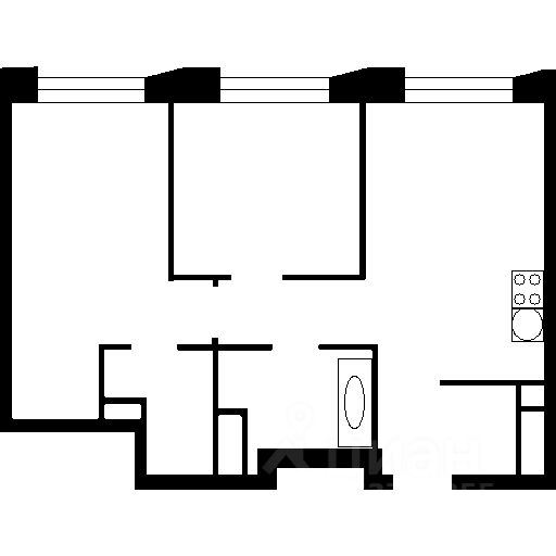 Планировка этой квартиры по данным Циан