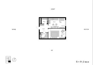 2-комн.кв., 51 м², этаж 13