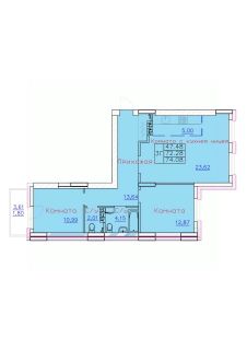 3-комн.кв., 74 м², этаж 7