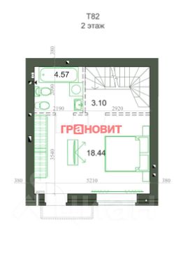 3-этаж. таунхаус 85 м²