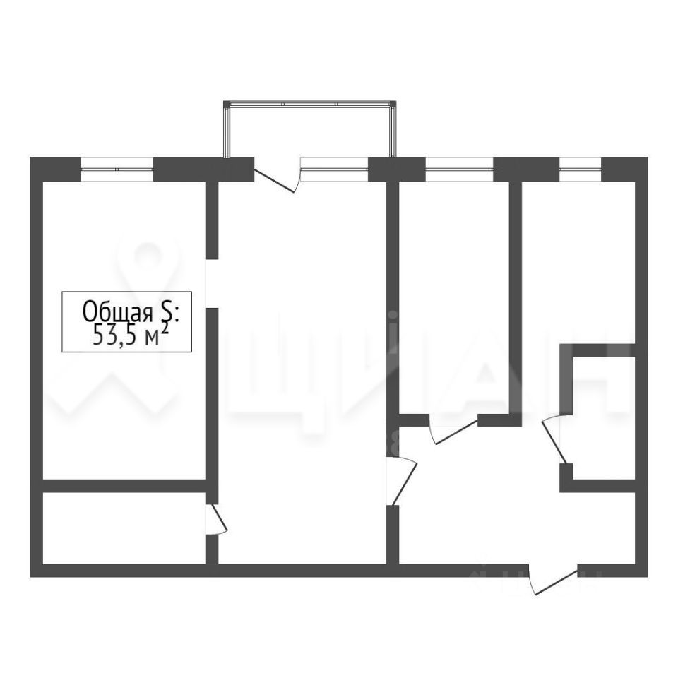 Купить трехкомнатную квартиру 53,8м² просп. 50 лет Октября, 26, Сызрань,  Самарская область - база ЦИАН, объявление 295401699