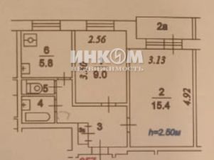 2-комн.кв., 44 м², этаж 5