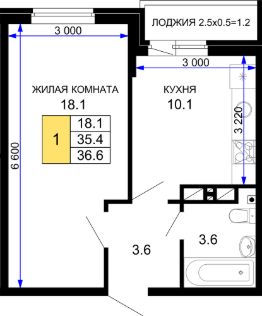 1-комн.кв., 37 м², этаж 11