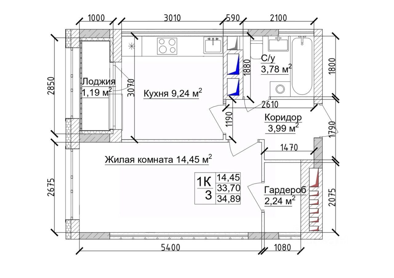 Продаю однокомнатную квартиру 35,8м² Кемерово, Кемеровская область, Южный  микрорайон, 15-й микрорайон, 7 Высот жилой комплекс - база ЦИАН, объявление  295063265