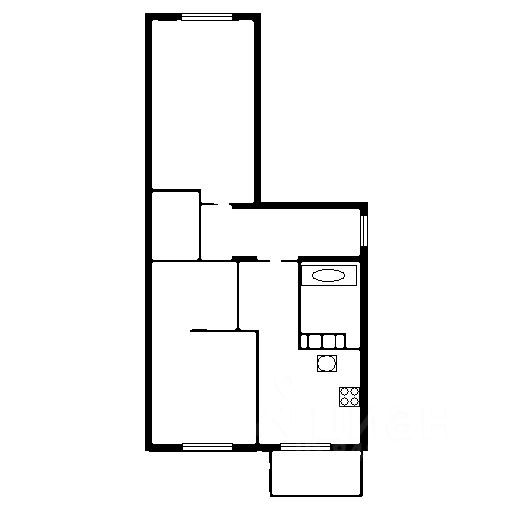 Планировка этой квартиры по данным Циан