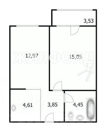 2-комн.кв., 43 м², этаж 7