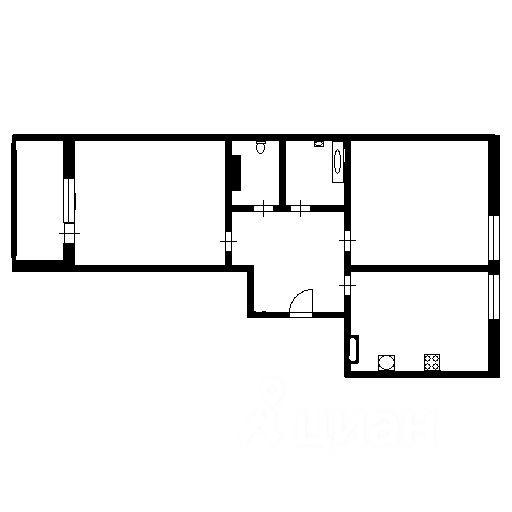 Планировка этой квартиры по данным Циан