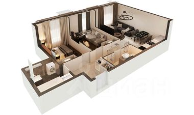 2-комн.апарт., 60 м², этаж 20