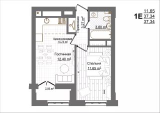 1-комн.кв., 37 м², этаж 18