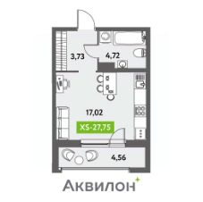 студия, 28 м², этаж 11