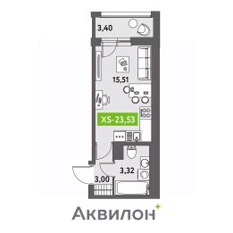 студия, 24 м², этаж 11