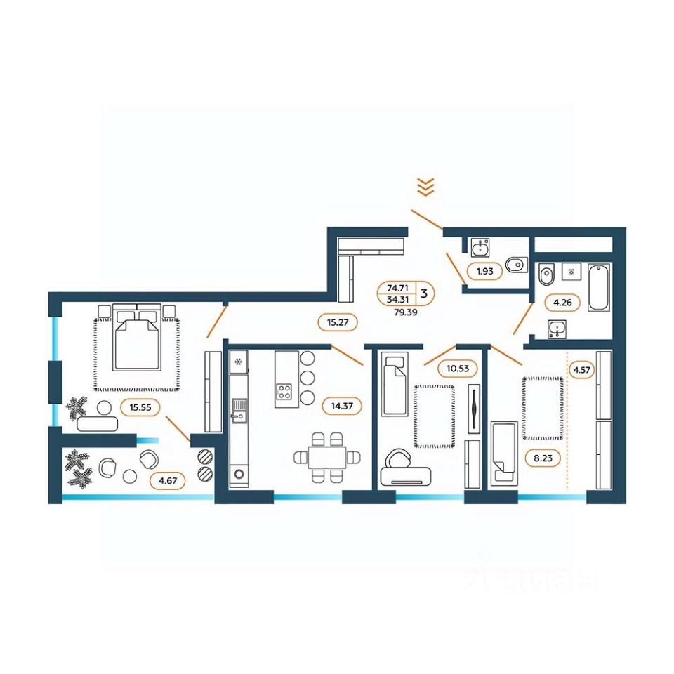 Купить 3-комнатную квартиру в Батайске, продажа трехкомнатных квартир во  вторичке и первичке на Циан. Найдено 959 объявлений