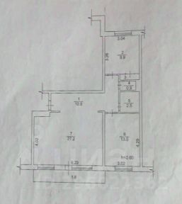 3-комн.кв., 68 м², этаж 9