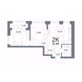 2-комн.кв., 50 м², этаж 8