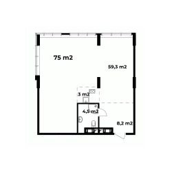 1-комн.апарт., 75 м², этаж 6