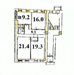 3-комн.кв., 82 м², этаж 1