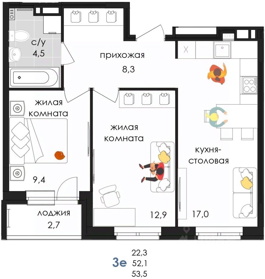 Купить 3-комнатную квартиру в новостройке с большой кухней в Перми,  квартиры в ЖК с кухней-гостиной. Найдено 318 объявлений.