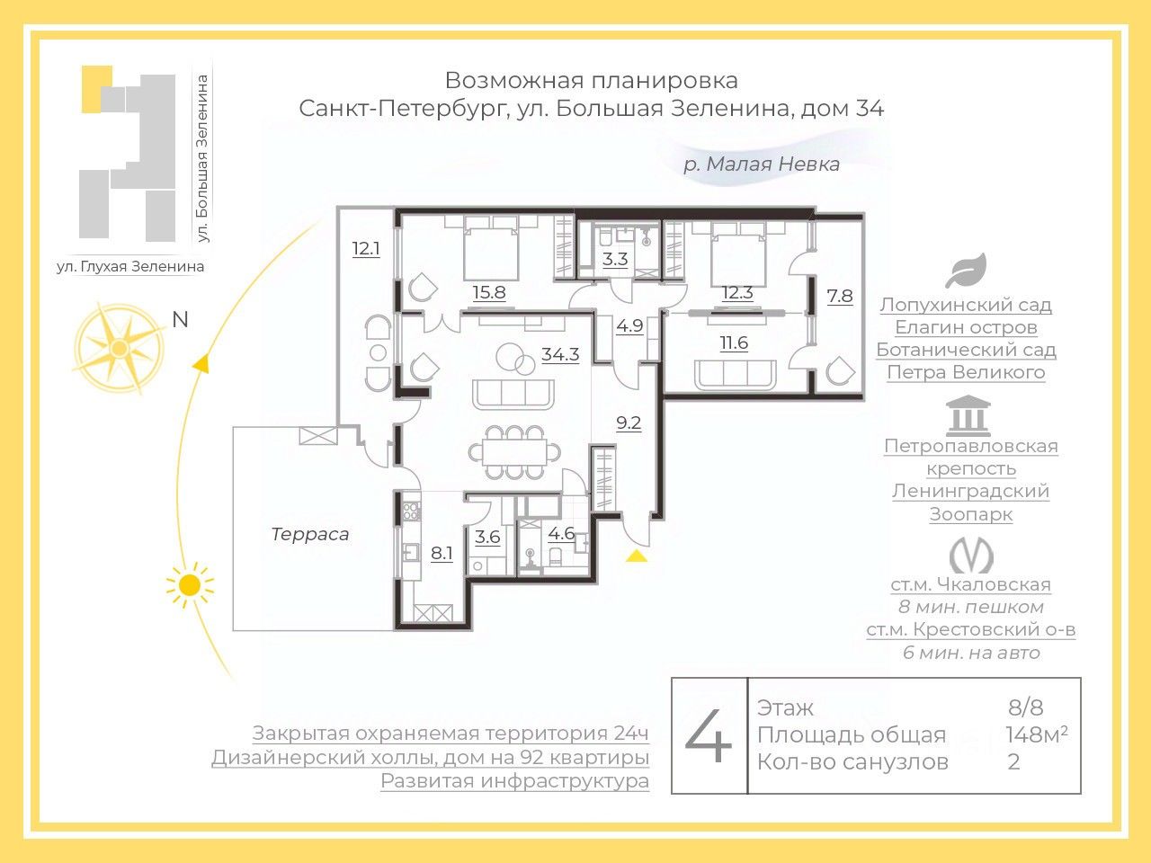 Купить 4-комнатную квартиру вторичка на улице Большая Зеленина в  Санкт-Петербурге, продажа 4-комнатных квартир на вторичном рынке. Найдено 4  объявления.