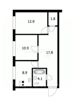 2-комн.кв., 56 м², этаж 2