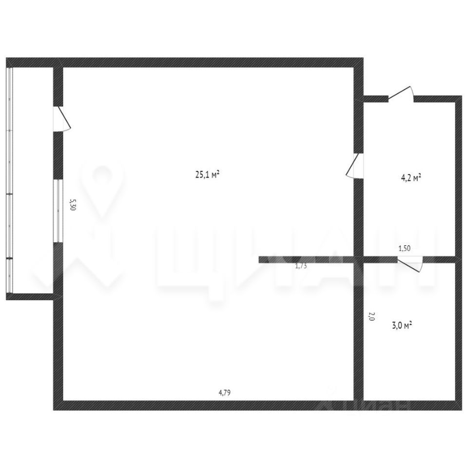 Купить однокомнатную квартиру 33м² Широтная ул., 43, Тюмень, Тюменская  область - база ЦИАН, объявление 296230953