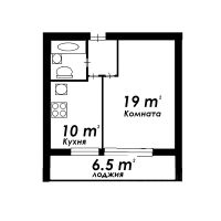 1-комн.кв., 37 м², этаж 7