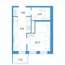 1-комн.кв., 28 м², этаж 11