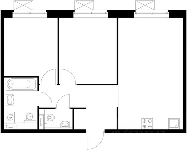 Планировка этой квартиры по данным Циан
