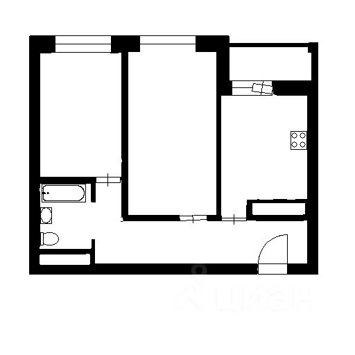 Планировка этой квартиры по данным Циан
