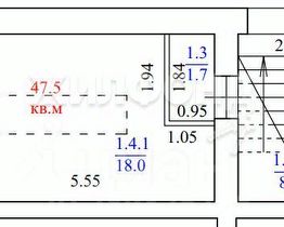 2-комн.апарт., 48 м², этаж 1