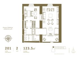 2-комн.апарт., 124 м², этаж 2